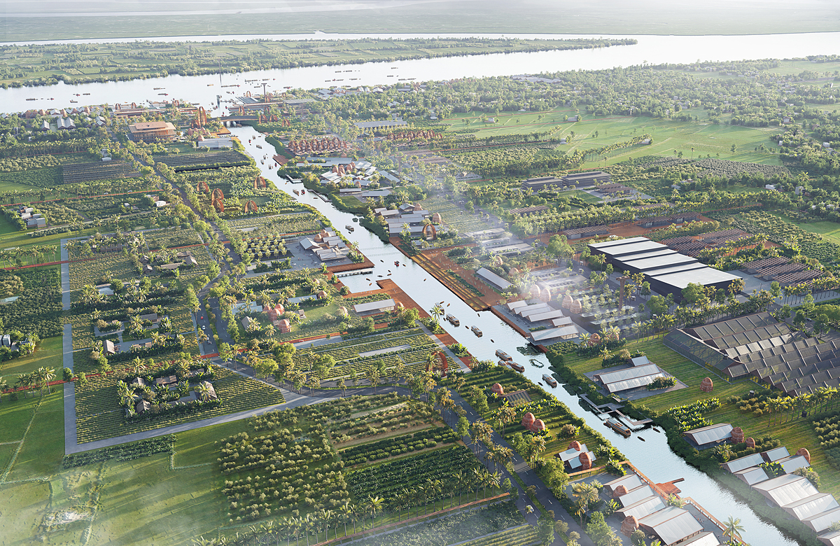 Phối cảnh tổng thể khu Di sản Đương đại Mang Thít, huyện Mang Thít, tỉnh Vĩnh Long.