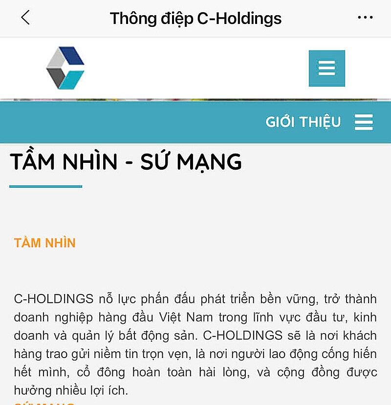 C-Holdings đang hướng đến mục tiêu trở thành doanh nghiệp bất động sản hàng đầu tại Việt Nam, tuy nhiên để đạt được mục tiêu này doanh nghiệp cần đạt được nhiều tiêu chí, nhất là tuân thủ các quy định của pháp luật.