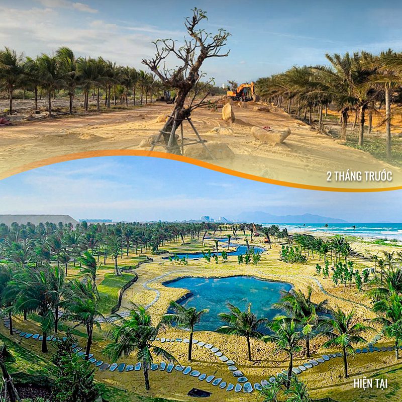 Sự thay đổi ngoạn mục của Công viên biển khu A chỉ sau 2 tháng.