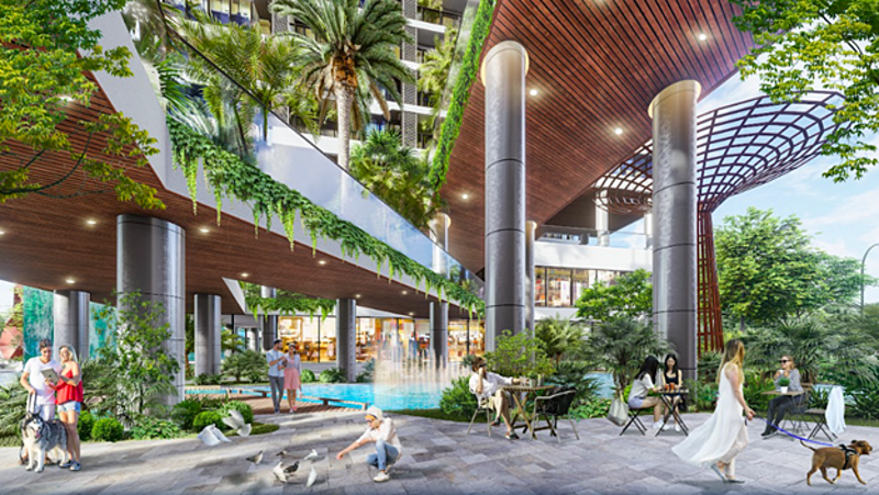 Sunshine Green Iconic có mật độ chỉ 10 – 14 căn/mặt sàn, 4 thang máy cho mỗi khối nhà, cùng hệ tiện ích nội khu đa dạng như thác nước tràn, suối nhiệt đới, phòng gym, spa, phòng xông hơi, vườn thiền, vườn thưởng trà...