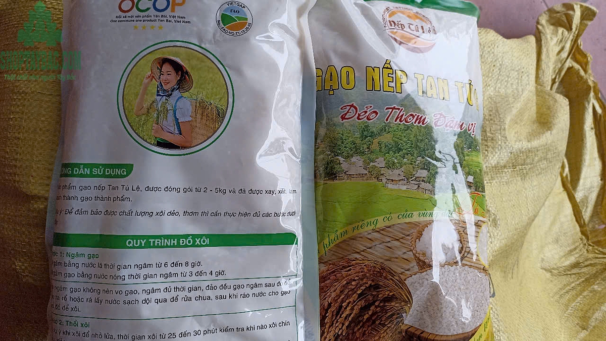 Sản phẩm gạo nếp Tú Lệ đã đạt OCOP 4 sao.