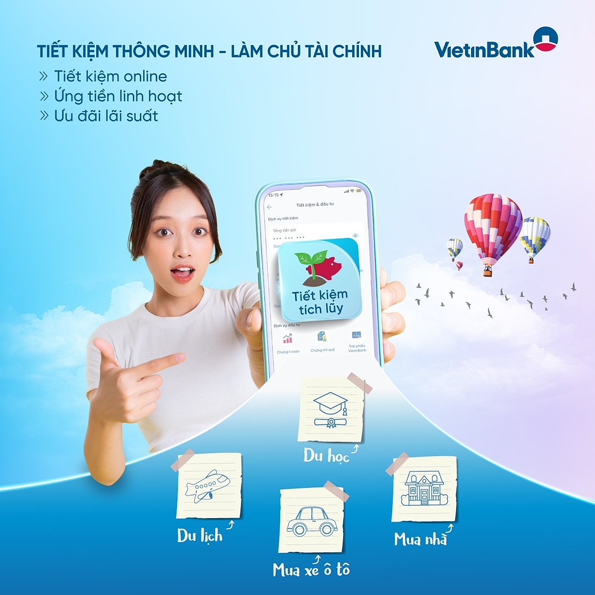 Tiết kiệm thông minh - làm chủ tài chính cùng Vietinbank.