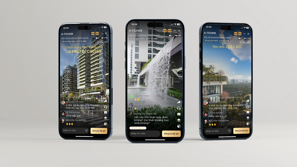Bên cạnh sự hấp dẫn của phiên livestream được hỗ trợ bằng nền tảng công nghệ AI tiên phong, thì chính các giá trị thực cho người dùng thực của sản phẩm bất động sản Sunshine đã mang lại sức hút tự thân đối với khách hàng tham gia đặt giá.