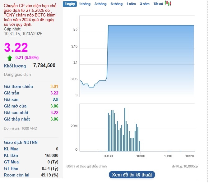 Cổ phiếu BCG bất ngờ tăng trần cùng thanh khoản tăng cao.