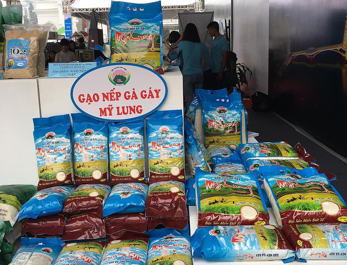 Sản phẩm gạo nếp gà gáy Mỹ Lung được nâng hạng OCOP 4 sao hồi cuối năm 2022.