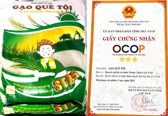 Sản phẩm Gạo quê tôi của HTX nông nghiệp Ngọc Biên được công nhận đạt chuẩn sản phẩm OCOP 3 sao.