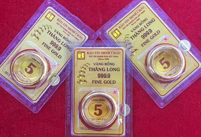 Giá vàng trong nước đồng loạt đứng im.
