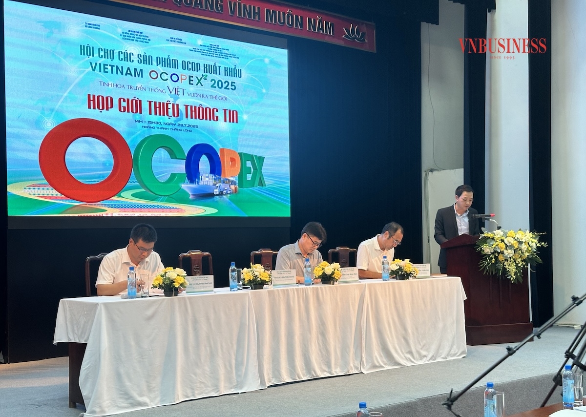 Ông Bùi Quang Hưng, Phó Cục trưởng Cục Xúc tiến thương mại, Bộ Công Thương thông tin về hội chợ VIETNAM OCOPEX 2025.