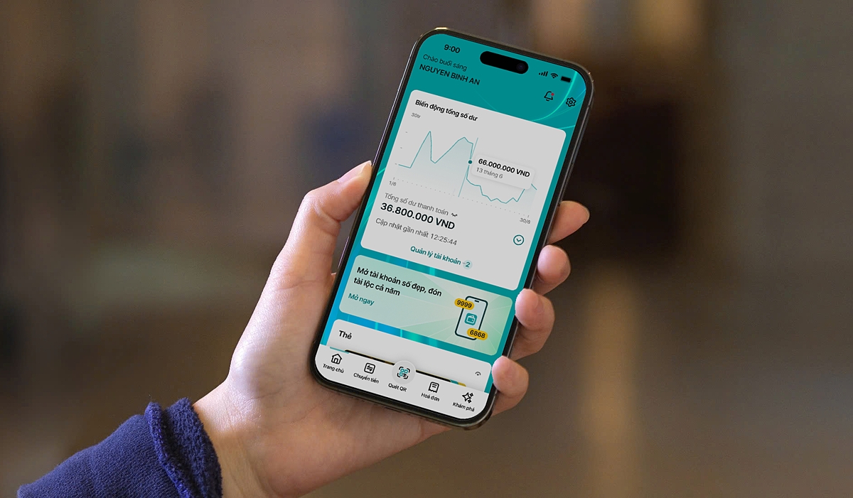 Trải nghiệm giao dịch chuyển tiền nhanh chóng trên ứng dụng ABBANK nhờ công nghệ hiện đại, giao diện được thiết kế đơn giản, trực quan.