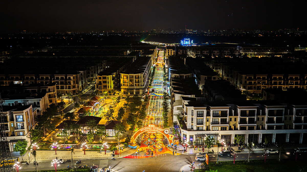 Khai trương tuyến phố đi bộ tại đại đô thị T&T City Millennia &lpar;xã Cần Giuộc, tỉnh Tây Ninh&rpar;.