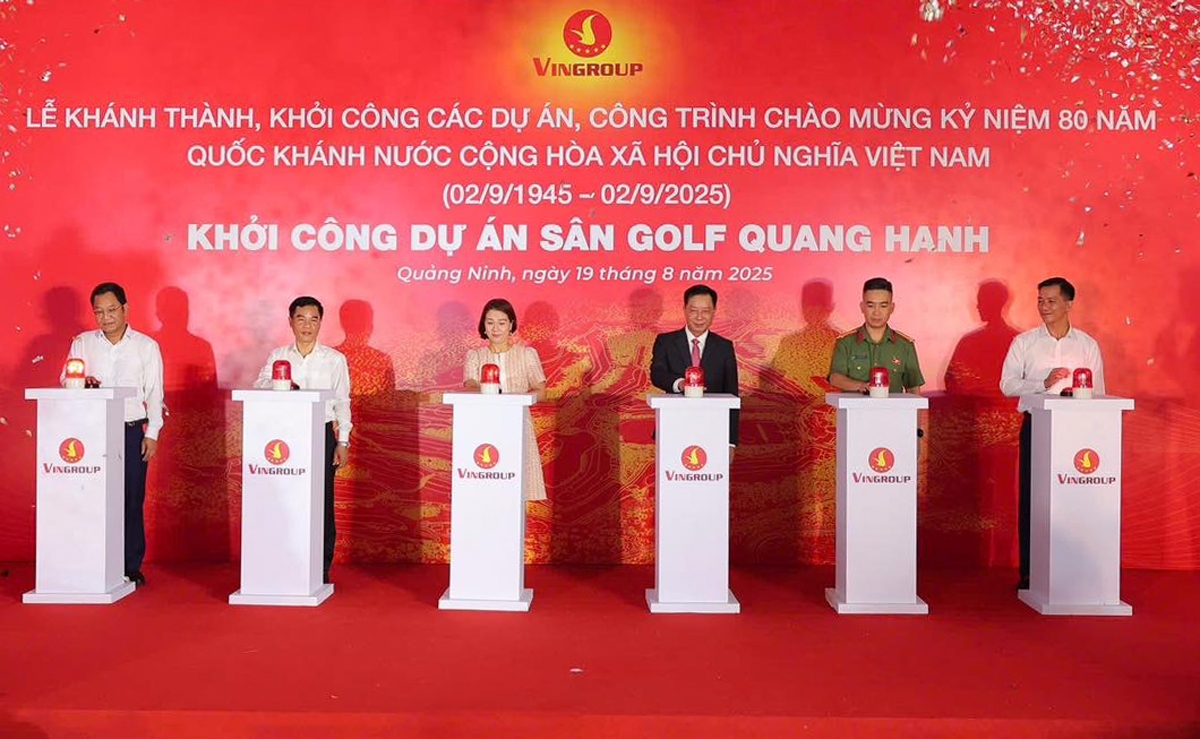 Cùng ngày, Vingroup khởi công sân Golf 18 hố tiêu chuẩn quốc tế tại Quang Hanh, Quảng Ninh.