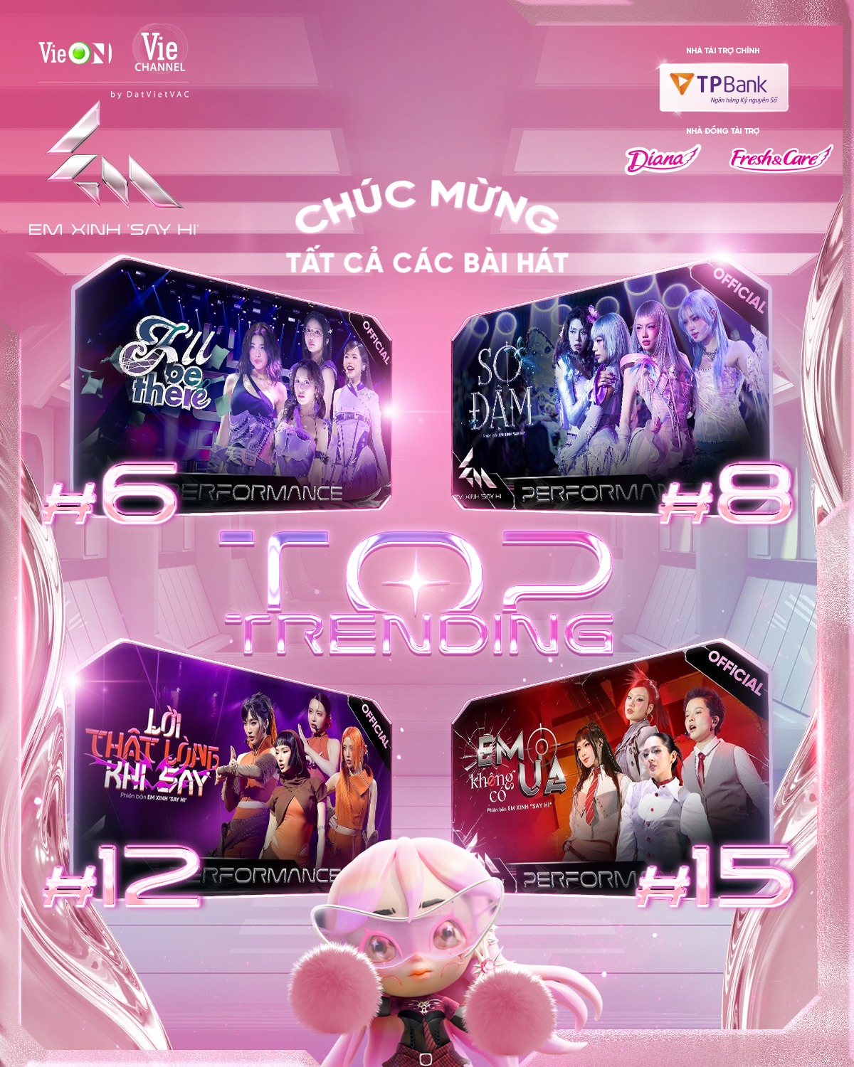 Loạt hit đình đám Em Xinh “Say Hi” liên tục “chiếm sóng” Top Trending YouTube.