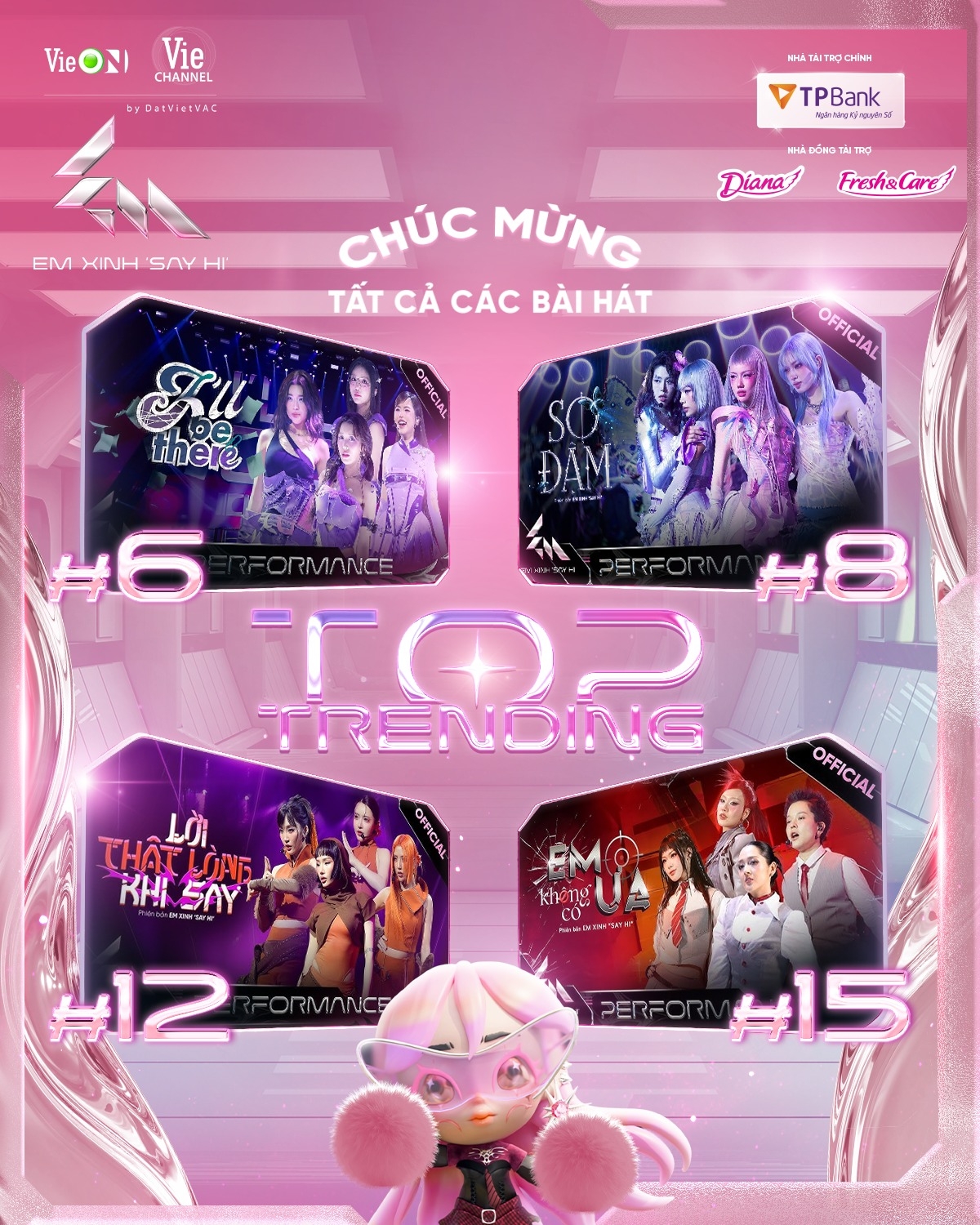 Loạt hit đình đám Em Xinh “Say Hi” liên tục “chiếm sóng” Top Trending YouTube.