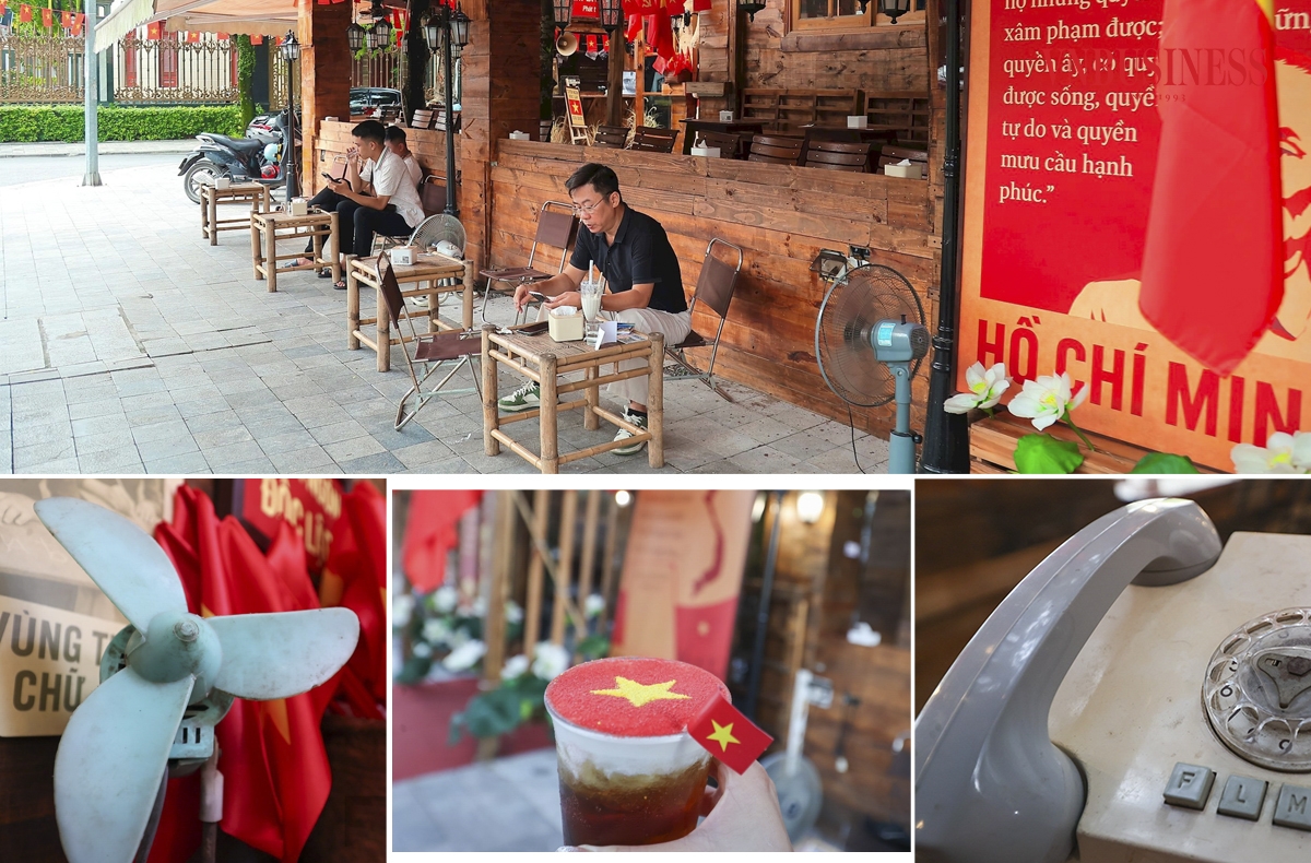 Theo đại diện quán, ý tưởng thiết kế bắt nguồn từ sự kiện thiêng liêng ngày 2/9/1945, khi Chủ tịch Hồ Chí Minh đọc Tuyên ngôn Độc lập. Sau 80 năm, không gian quán mong muốn tái hiện phần nào khí thế hào hùng của dân tộc trong thời khắc lịch sử ấy.