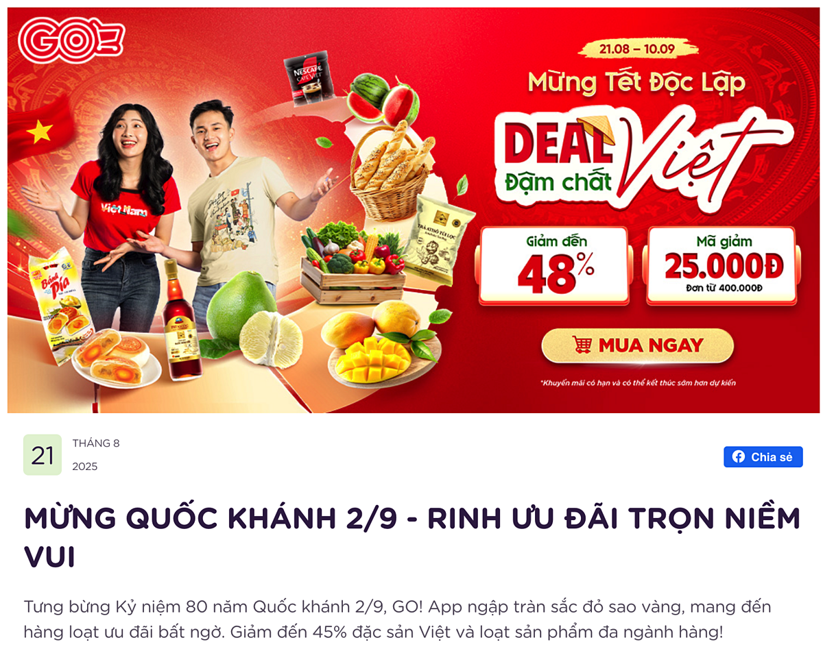 Nhiều chương trình khuyến mãi sâu được tung ra mừng đại lễ.