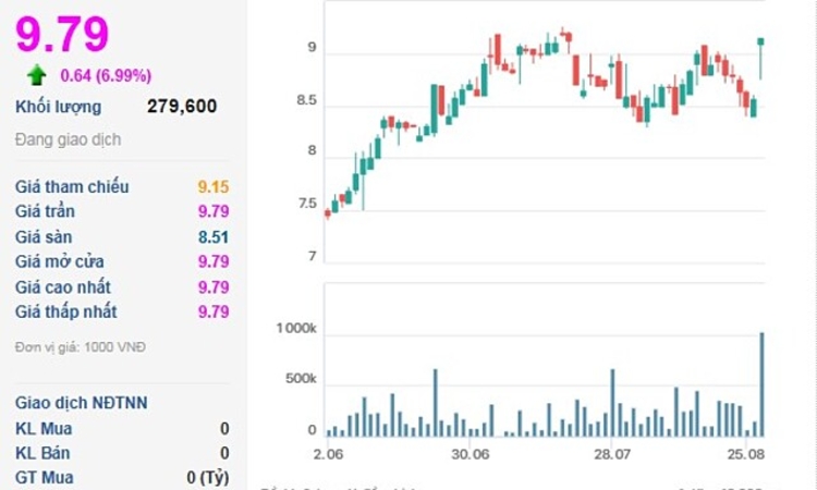 Cổ phiếu từng liên quan tới ‘án thao túng’ liên tục tăng trần lên vùng giá cao nhất từ đầu năm