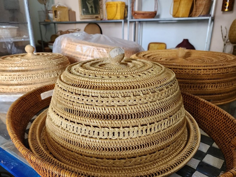 Một số sản phẩm mây tre đan của làng nghề Phú Vinh &lpar;Hà Nội&rpar;.
