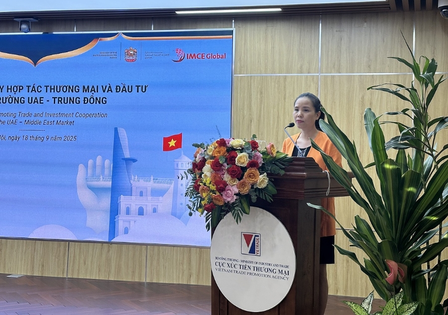 Bà Nguyễn Thị Thu Thủy, Phó Giám đốc Trung tâm Hỗ trợ Xúc tiến thương mại và Đầu tư, Cục Xúc tiến thương mại, Bộ Công Thương.