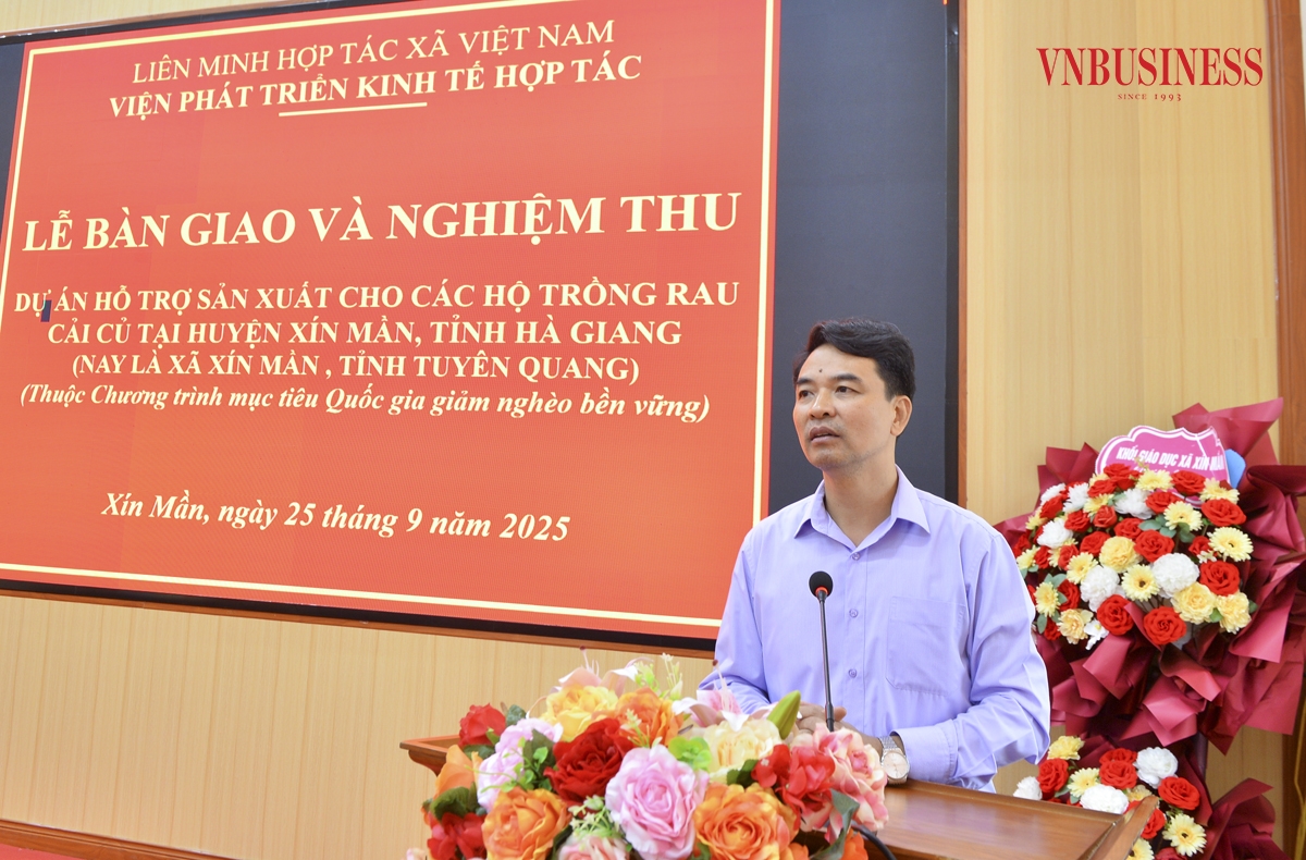 Ông Đinh Hồng Thái, Phó Chủ tịch Liên minh HTX Việt Nam phát biểu tại buổi Lễ.