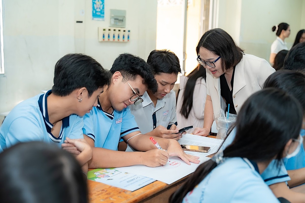 Chương trình S-Career 2025 tại trường THPT Ten Lơ Man &lpar;TP. Hồ Chí Minh&rpar; thu hút sự tham gia tích cực của học sinh.