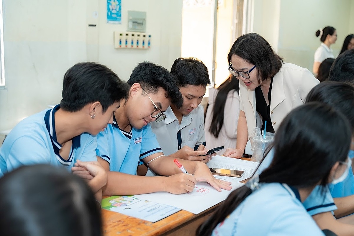 Chương trình S-Career 2025 tại trường THPT Ten Lơ Man &lpar;TP. Hồ Chí Minh&rpar; thu hút sự tham gia tích cực của học sinh.