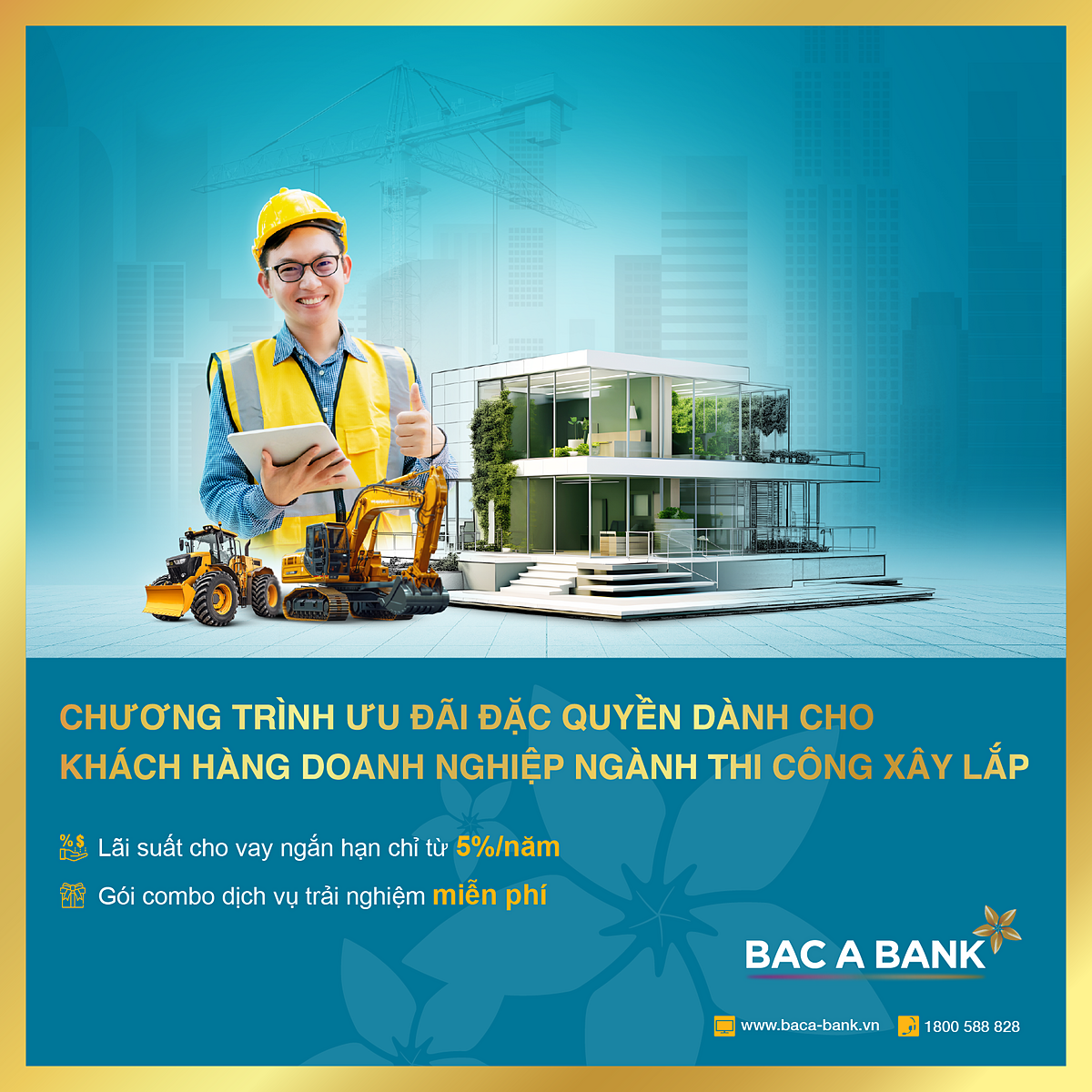 Chương trình ưu đãi dành cho khách hàng doanh nghiệp thi công xây lắp.