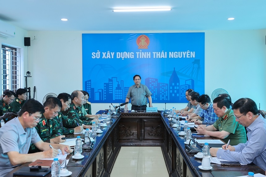 Thủ tướng Phạm Minh Chính chủ trì cuộc họp về công tác ứng phó, khắc phục hậu quả mưa lũ, thiên tai trên địa bàn tỉnh Thái Nguyên.