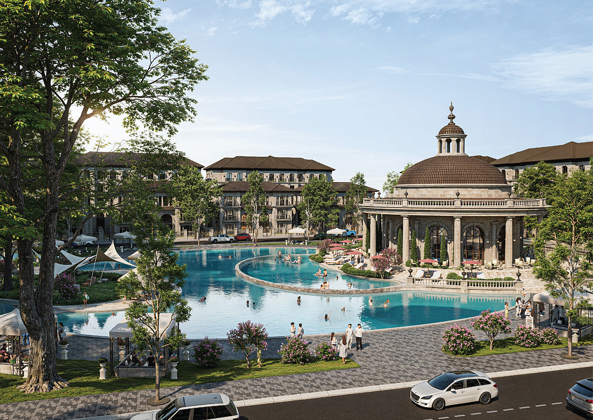 Tổ hợp 6 tòa tháp cao tầng – Legend 9 đến Legend 12B sắp ra mắt của Sunshine Group đều có một mặt hướng sông Cửu An.