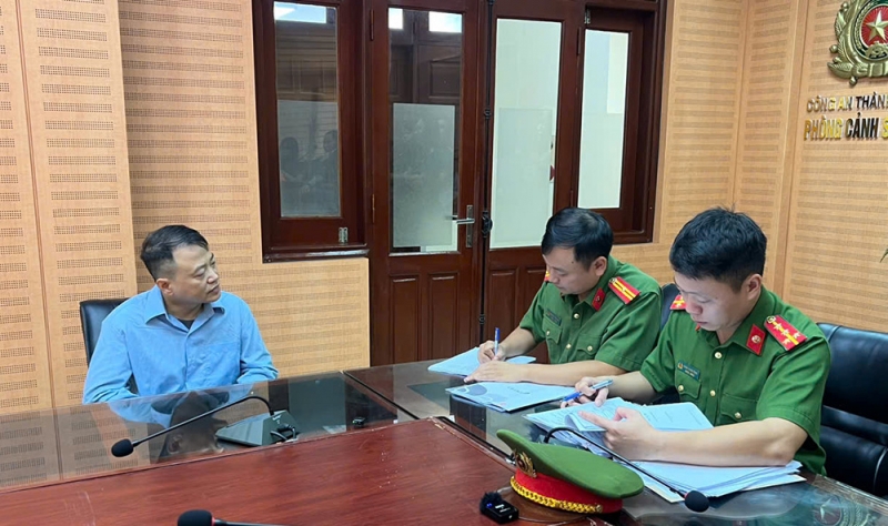 Cơ quan công an làm việc với đối tượng Nguyễn Hòa Bình.