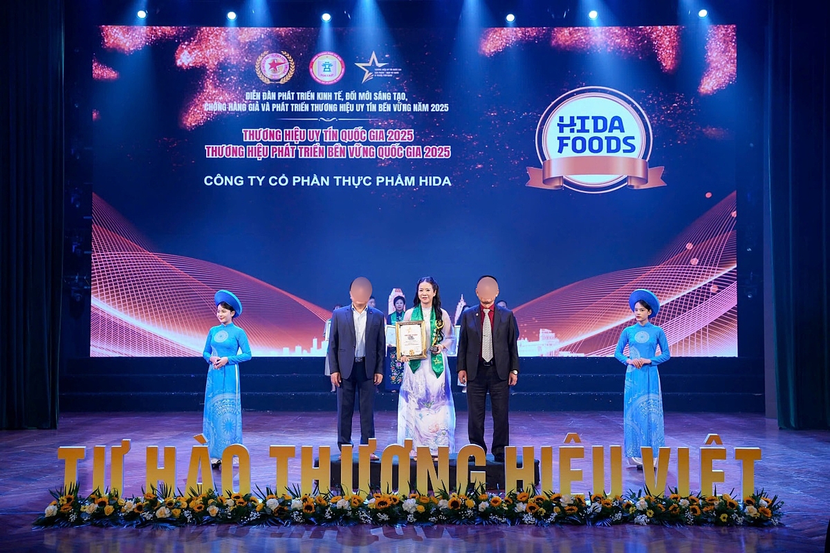 HidaFoods được vinh danh Top 10 thương hiệu uy tín quốc gia 2025.