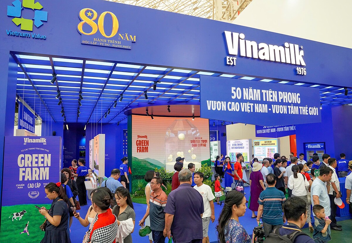 Vinamilk hiện diện và khẳng định vị thế thương hiệu sữa hàng đầu Việt Nam, vươn tầm Quốc tế tại các triển lãm, hội chợ lớn. Ảnh: Vi Nam