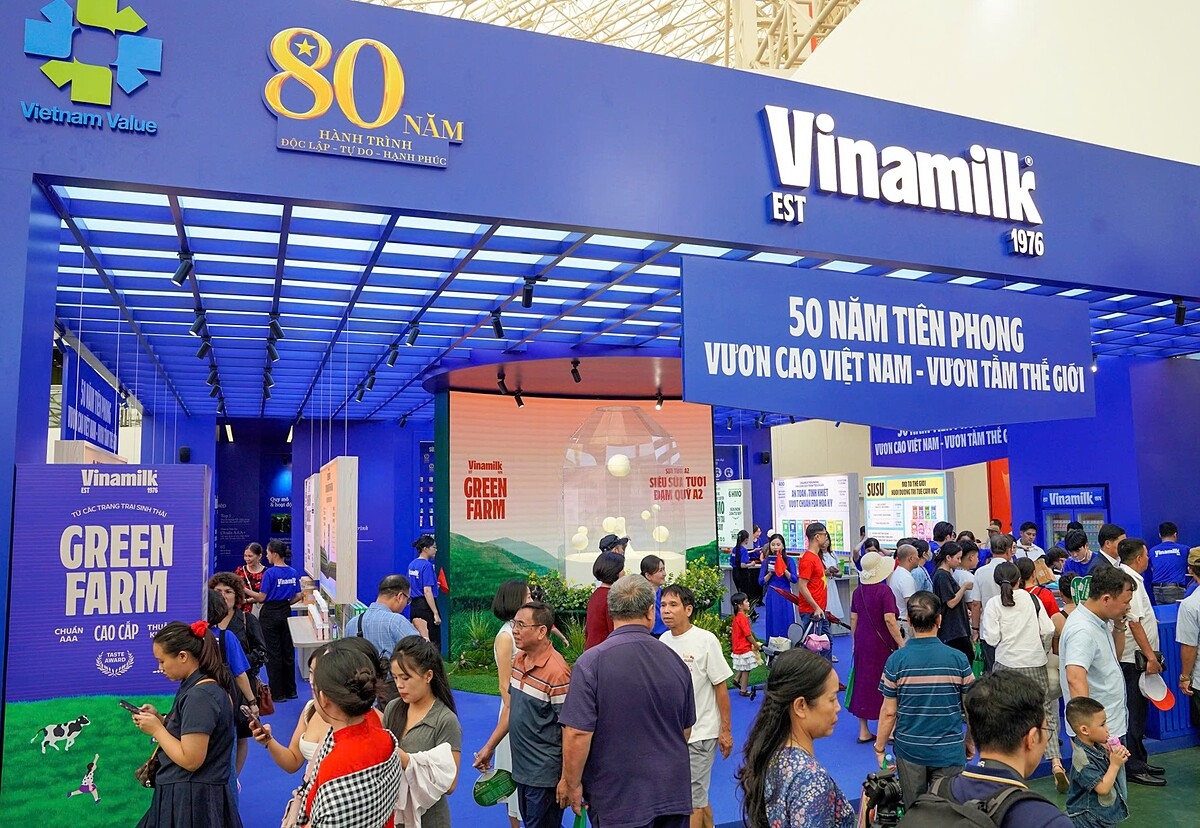 Vinamilk hiện diện và khẳng định vị thế thương hiệu sữa hàng đầu Việt Nam, vươn tầm Quốc tế tại các triển lãm, hội chợ lớn. Ảnh: Vi Nam