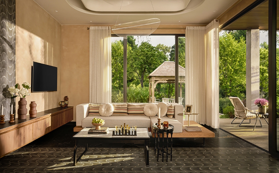 Rừng hòa vào cuộc sống của cư dân Retreat Forest. Ảnh chụp thực tế tại biệt thự mẫu Retreat Forest.