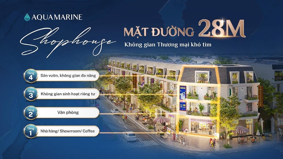 Shophouse Aquamarine nằm trên trục giao thương lớn nhất khu đô thị – Đại lộ Ánh Sáng – liền kề trường học, quảng trường trung tâm và khu dân cư hiện hữu.