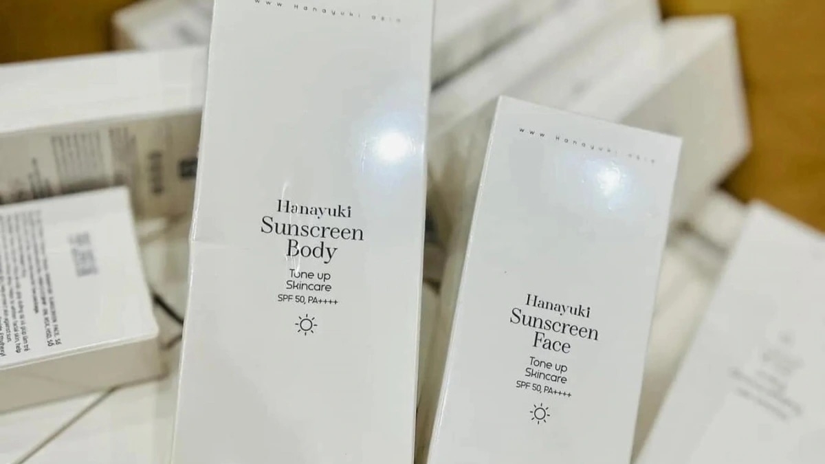 Sản phẩm kem chống nắng Hanayuki Sunscreen Body.