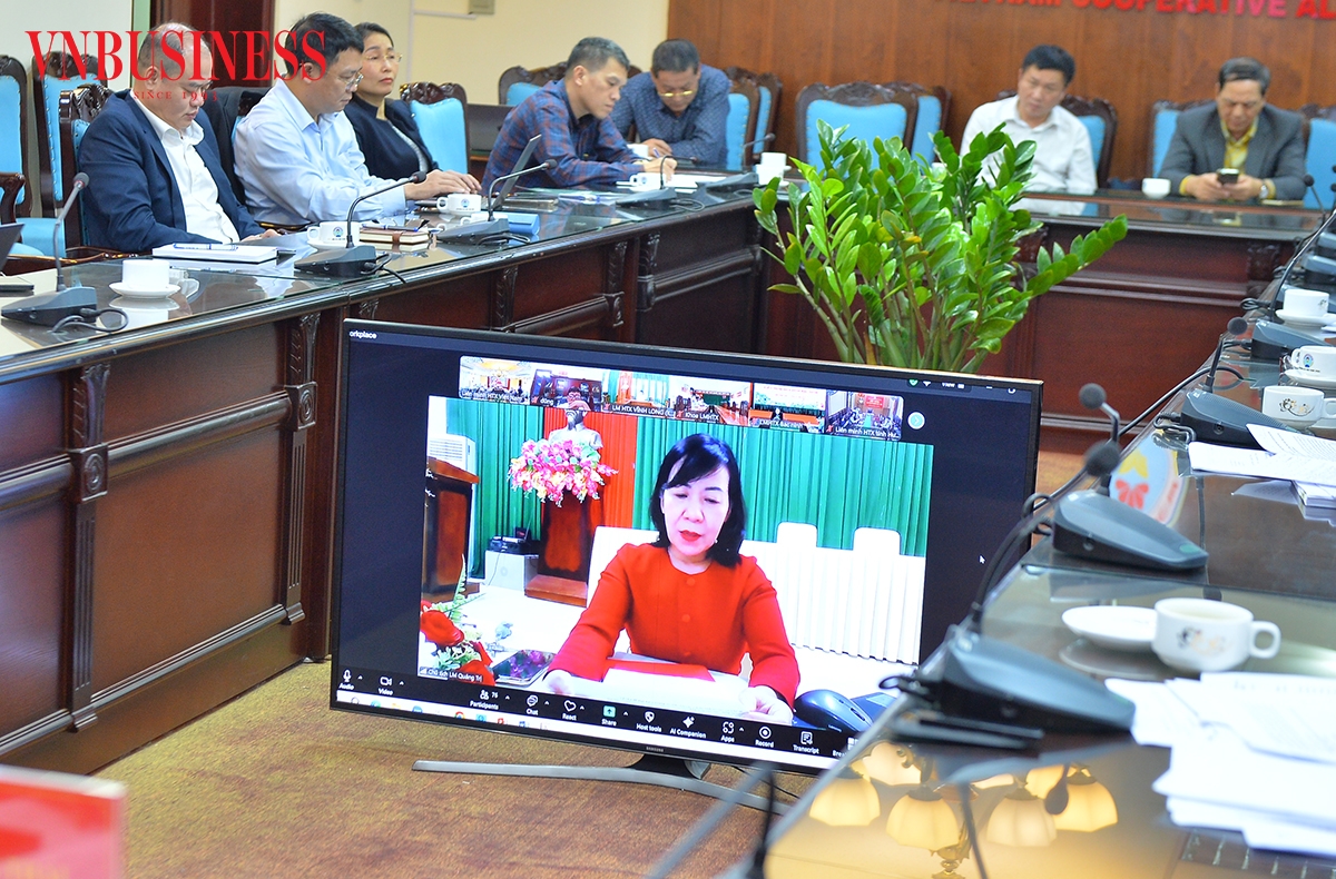 Bà Đinh Thị Quỳnh Hoa, Chủ tịch Liên minh HTX tỉnh Quảng Trị góp ý vào các Dự thảo văn kiện trình Đại hội XIV của Đảng.