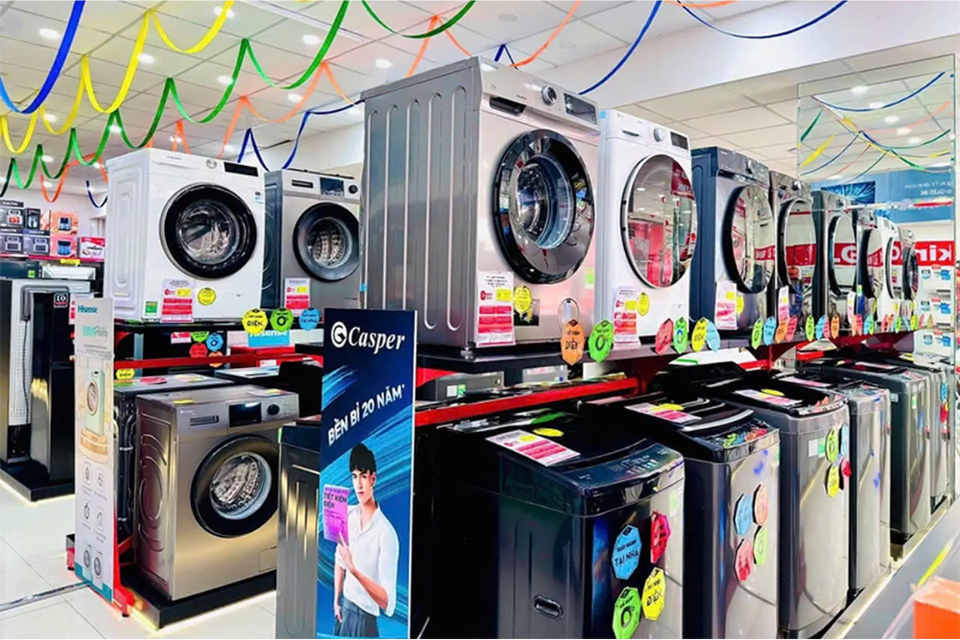 Các thương hiệu lớn như LG, Bosch, Electrolux chiếm ưu thế ở phân khúc cao cấp.