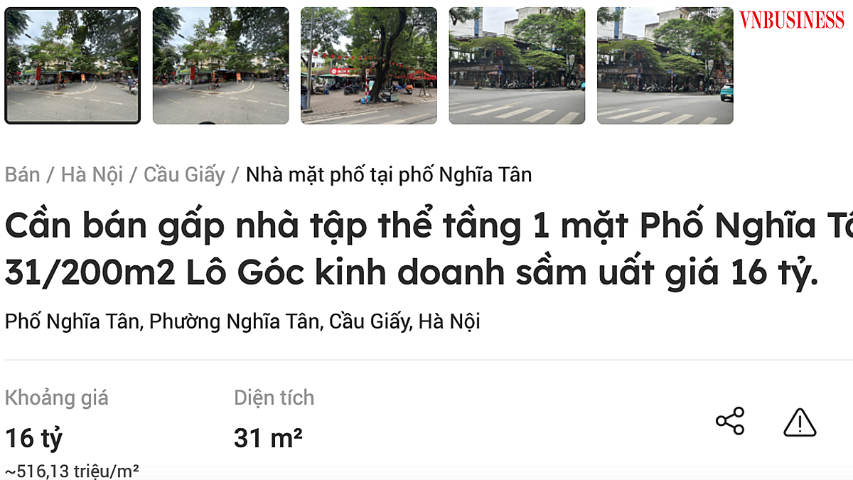 Căn hộ nhà ở tập thể ở những tuyến phố trung tâm được rao bán hơn 500 triệu đồng/m2.