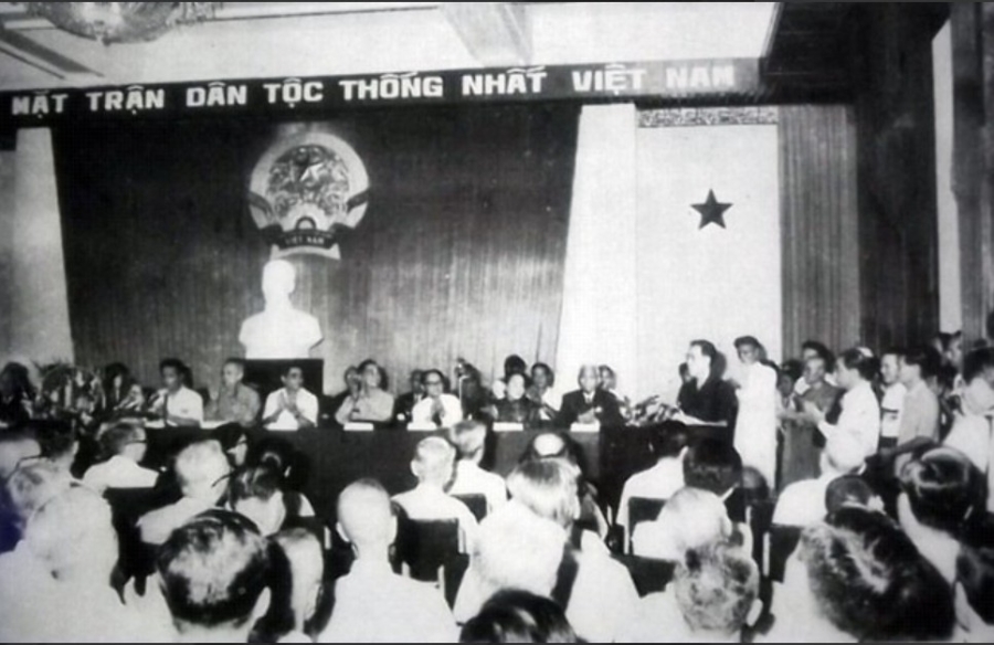 Đại hội Mặt trận dân tộc thống nhất Việt Nam lần thứ I họp từ ngày 31/1 đến 4/2/1977. Ảnh tư liệu