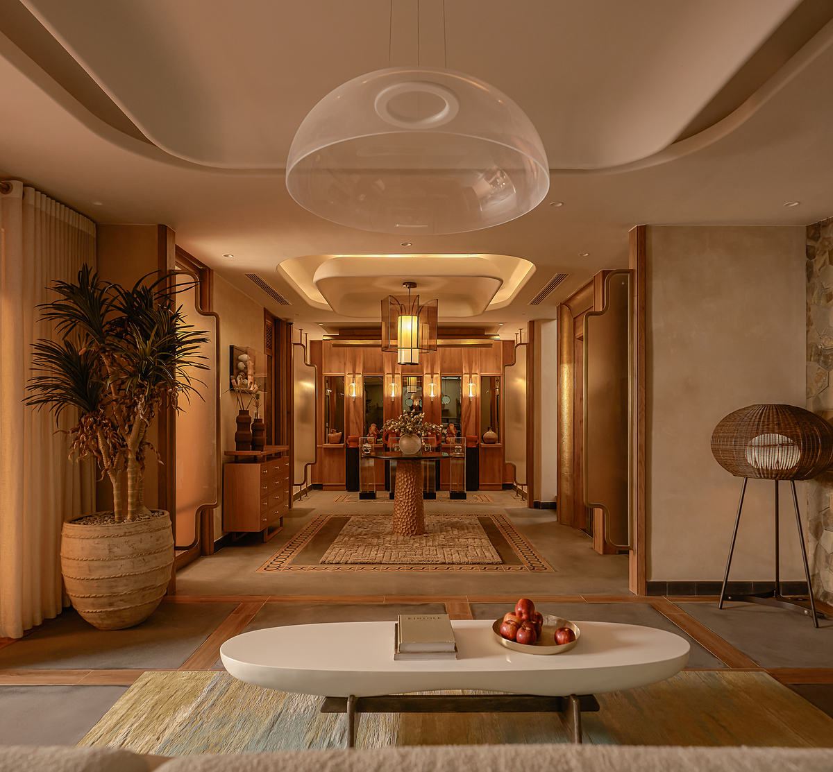 Ảnh thực tế hầm trải nghiệm nhà mẫu biệt thự đơn lập rẻ quạt Retreat Forest.