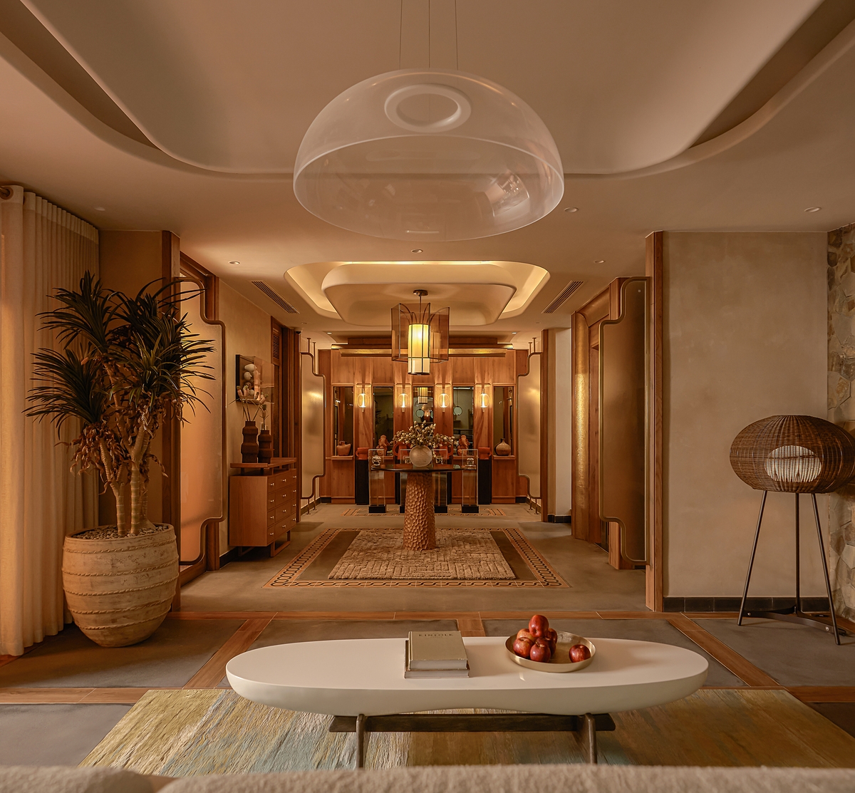 Ảnh thực tế hầm trải nghiệm nhà mẫu biệt thự đơn lập rẻ quạt Retreat Forest.