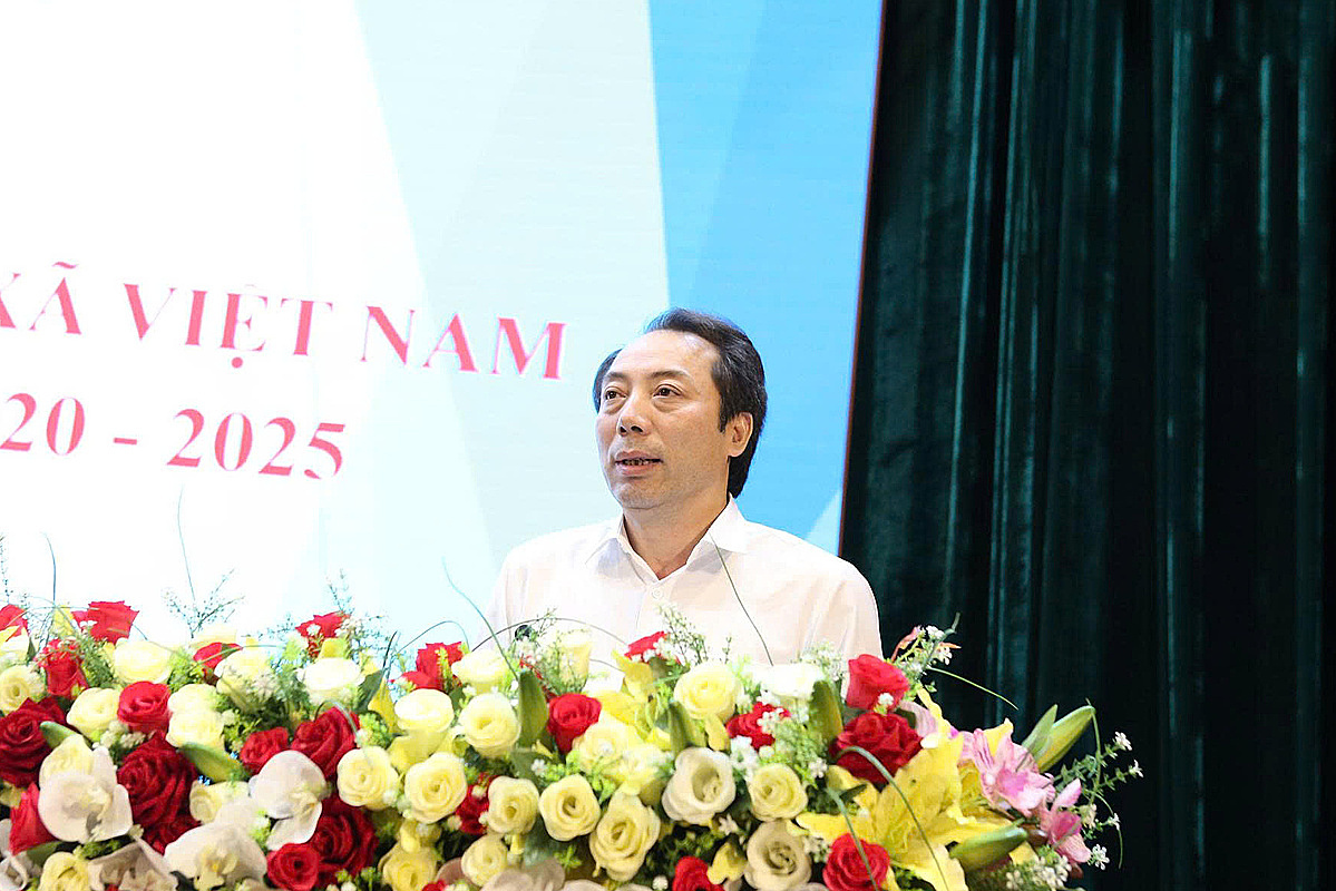 Ông Phạm Minh Hiền - Chủ tịch Liên minh Hợp tác xã tỉnh Bắc Ninh, phát biểu tại Hội nghị.