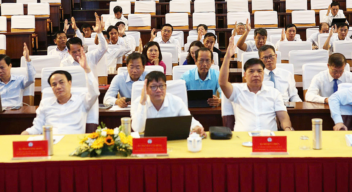 Các đại biểu biểu quyết bầu bổ sung nhân sự Ban chấp hành Khóa VI.