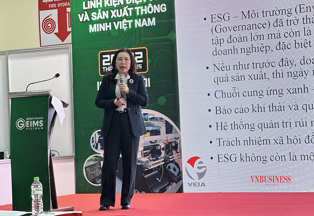 Bà Đỗ Thị Thuý Hương, Phó Chủ tịch Hiệp hội Công nghiệp Hỗ trợ Việt Nam, Ủy viên Ban Chấp hành Hiệp hội Doanh nghiệp Điện tử Việt Nam.