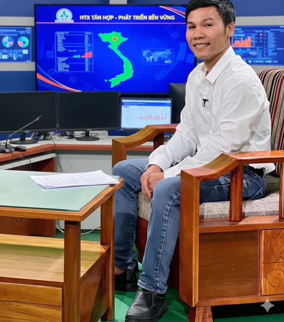 Thạc sĩ, Bác sĩ Thú y Trần Quốc Vĩ là giám đốc HTX Tân Hợp.