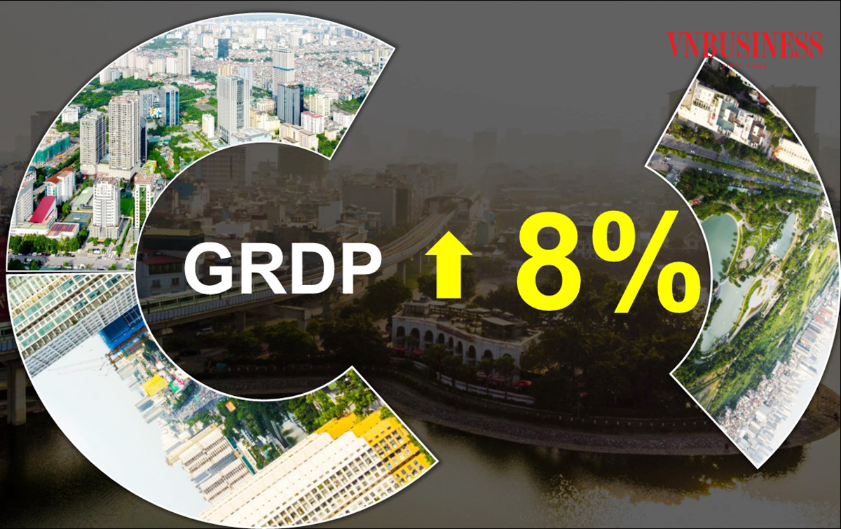 Hà Nội đặt mục tiêu bảo đảm GRDP năm 2025 đạt trên 8%.