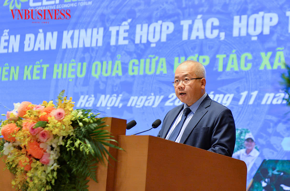 Thứ trưởng Bộ Tài chính Đỗ Thành Trung tại Diễn đàn Kinh tế hợp tác, HTX năm 2025.