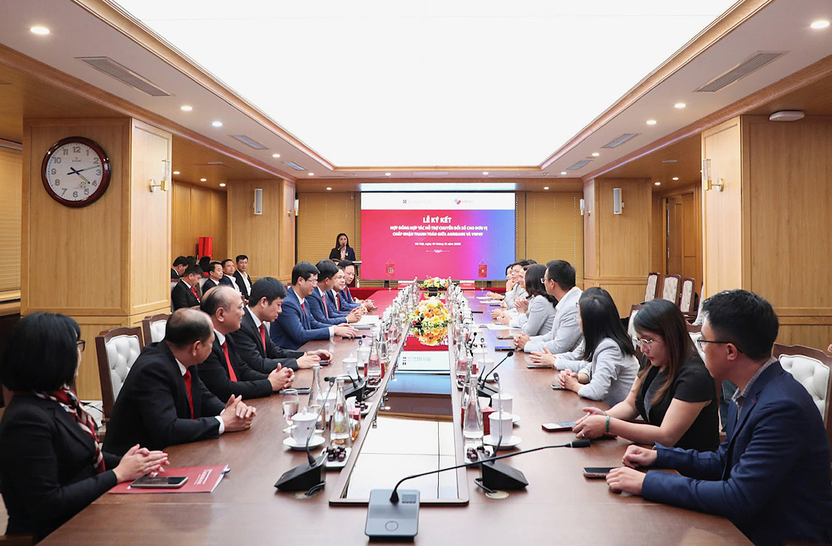 Toàn cảnh Lễ ký kết hợp tác giữa Agribank và VNPAY.
