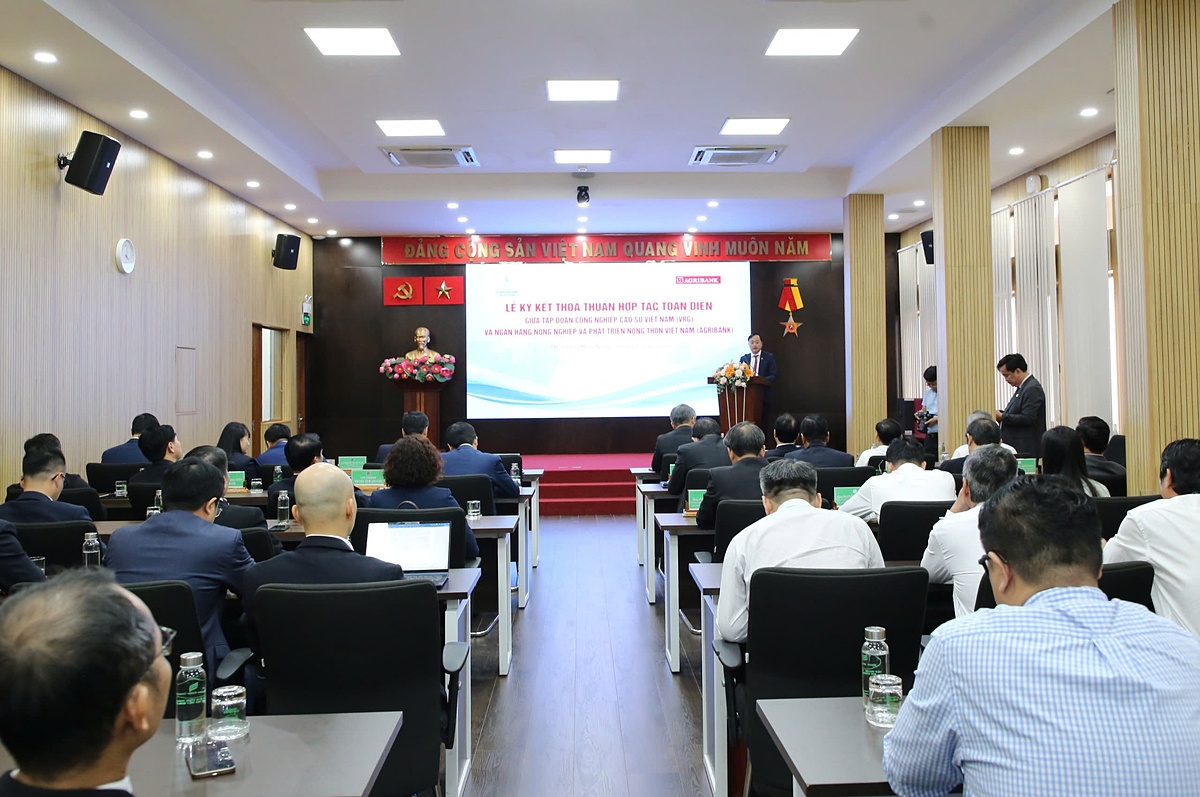Quang cảnh Lễ ký kết Thỏa thuận hợp tác toàn diện giữa Agribank và VRG.