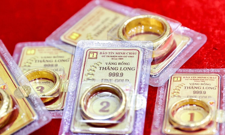 Vàng nhẫn Bảo Tín Minh Châu và Phú Quý tăng 400.000 - 500.000 đồng/lượng